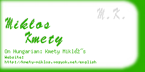 miklos kmety business card